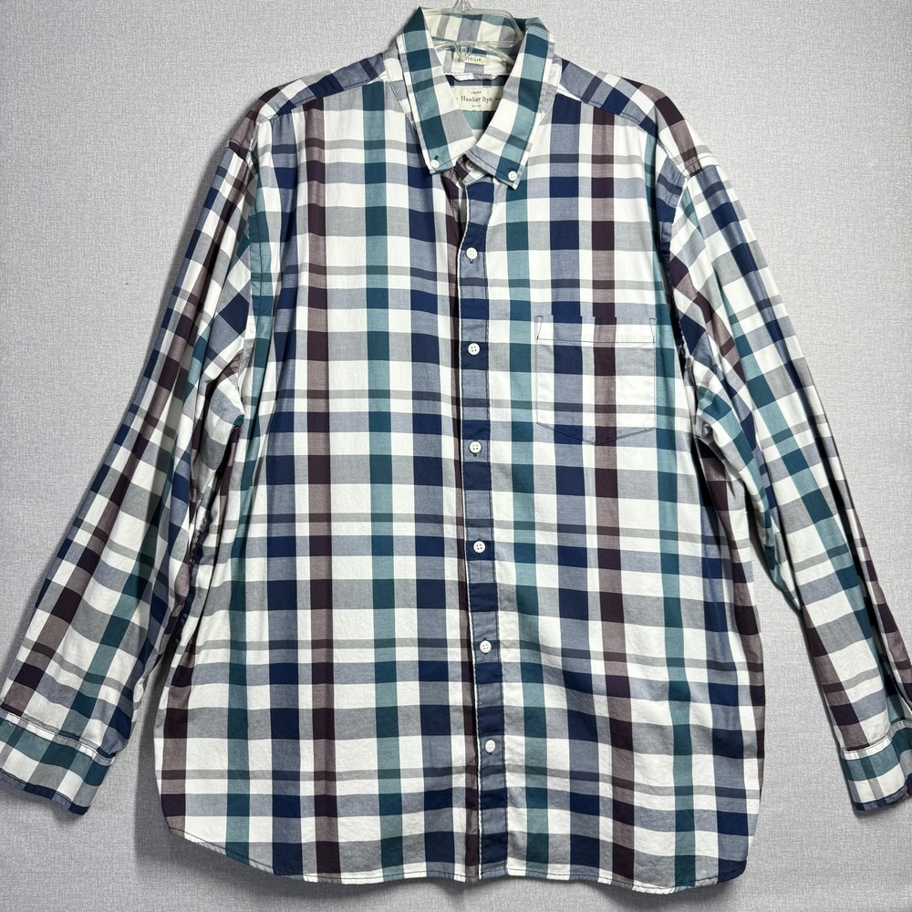 Hawker Rye Shirt Mens 2XL Multicolor Plaid Long Sleeve Stretch‎ Button Down